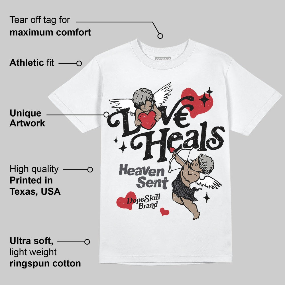 Black Cat 3s DopeSkill T-Shirt New Love Heals Graphic