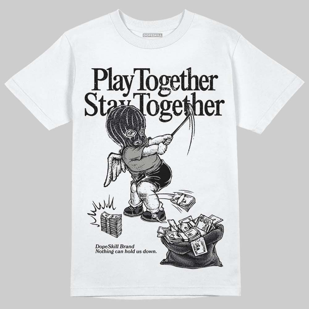 Black Cat 3s DopeSkill T-Shirt Play together, Stay together Graphic