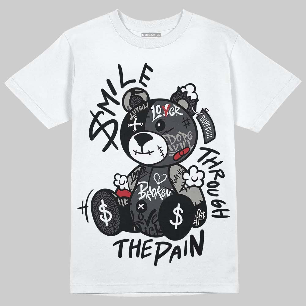 Black Cat 3s DopeSkill T-Shirt Smile Through The Pain Graphic