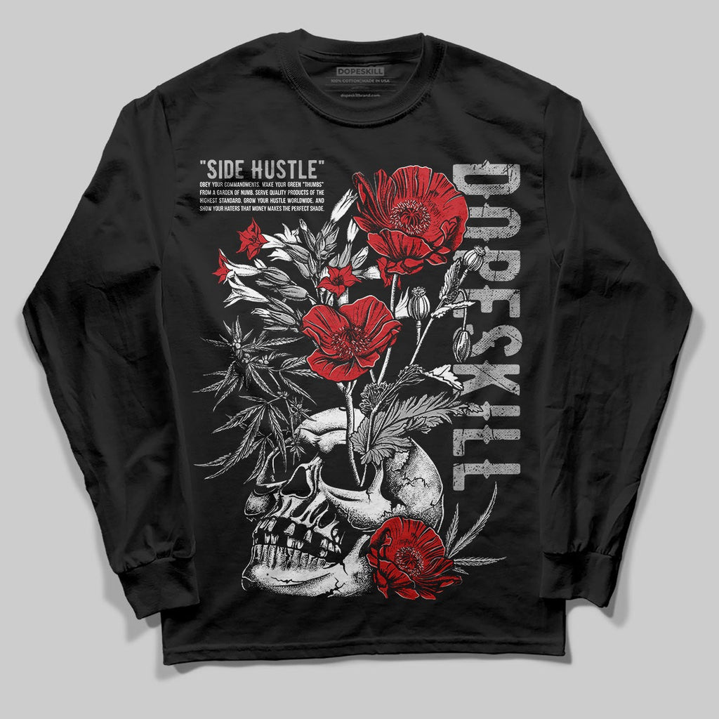 Black Cement 3s DopeSkill Long Sleeve T-Shirt Side Hustle Graphic