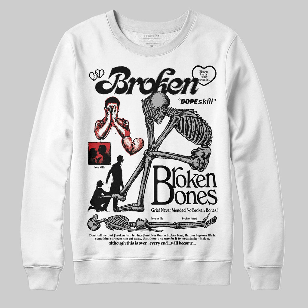 Black Cement 3s DopeSkill Sweatshirt Broken Bones Graphic