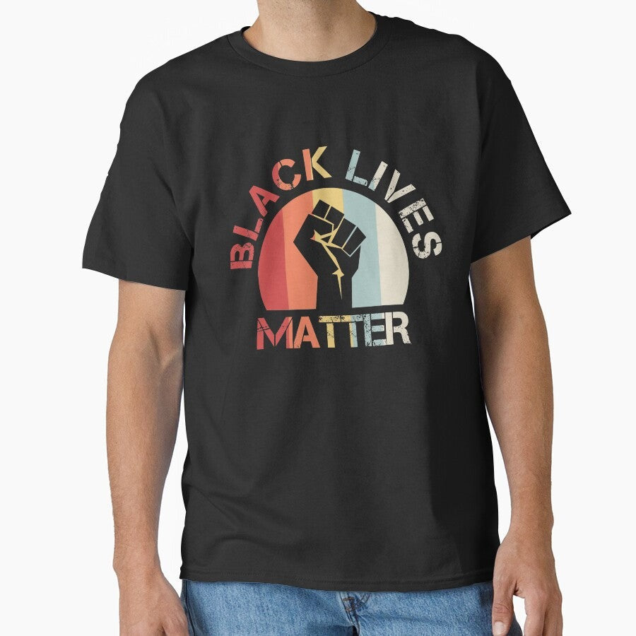Black Lives Matter Retro Vintage Raised Fist Classic T Shirt