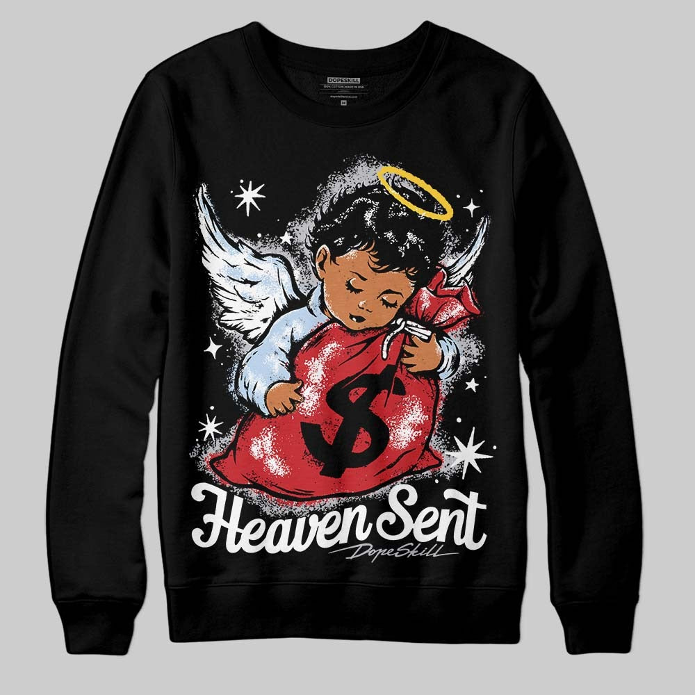 Black Metallic Reimagined 5s DopeSkill Sweatshirt Heaven Sent Graphic