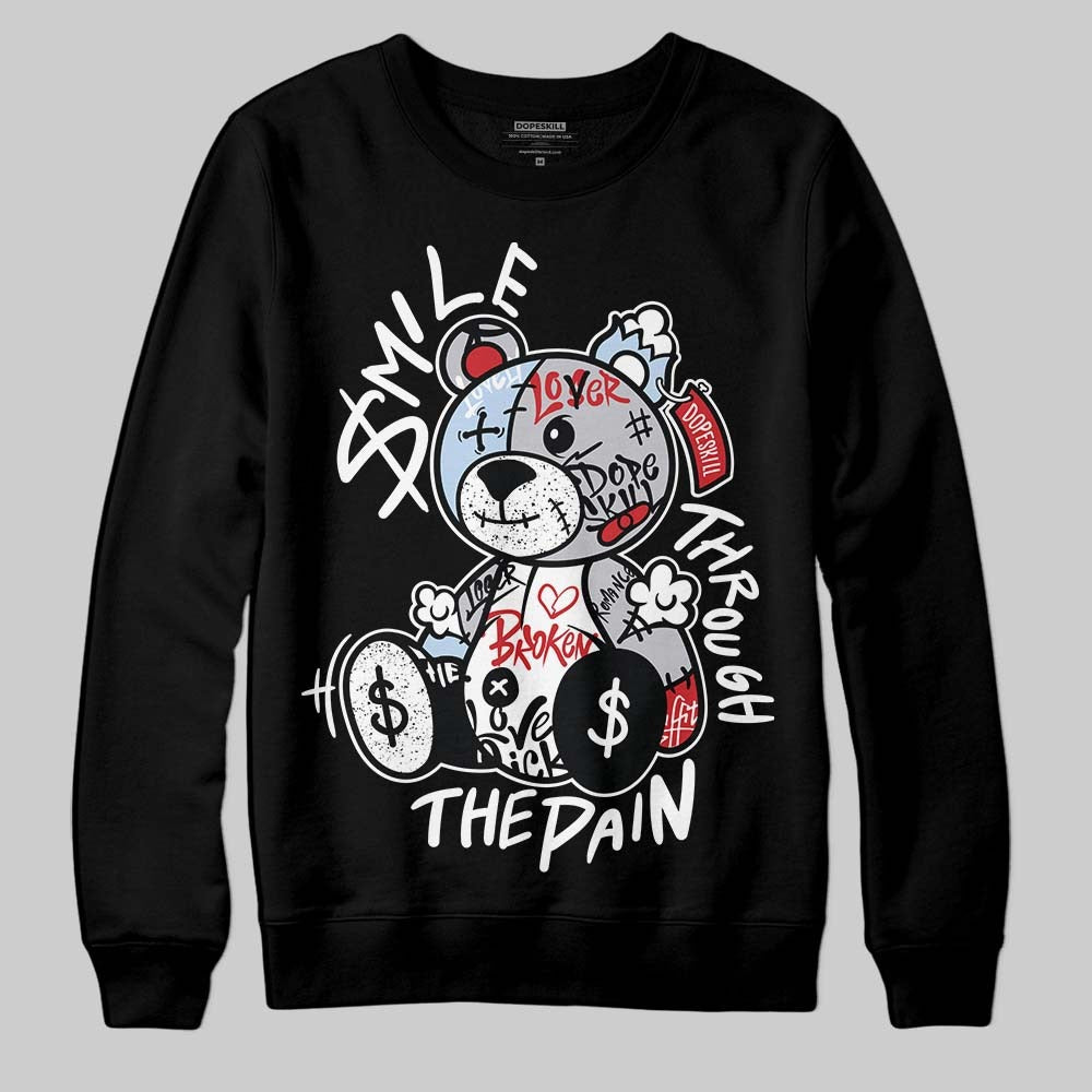 Black Metallic Reimagined 5s DopeSkill Sweatshirt Smile Through The Pain Graphic