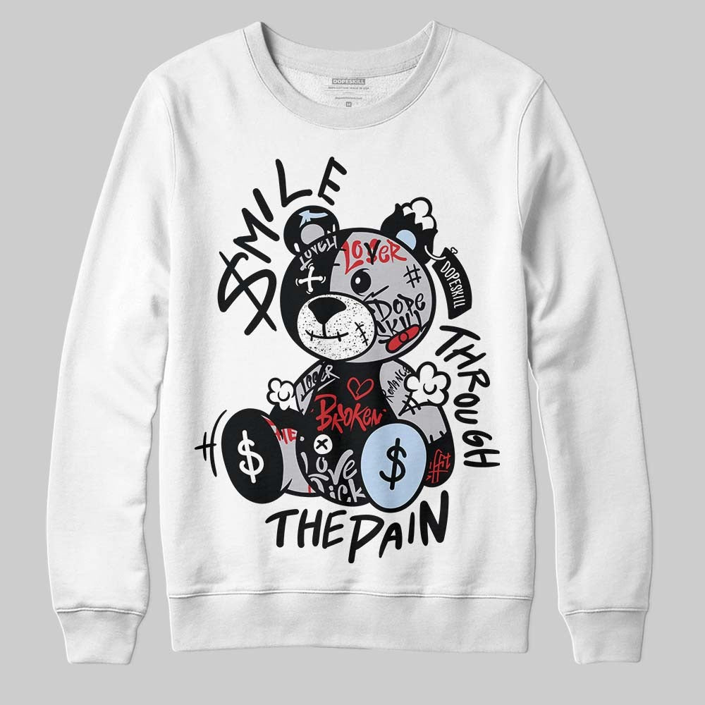 Black Metallic Reimagined 5s DopeSkill Sweatshirt Smile Through The Pain Graphic