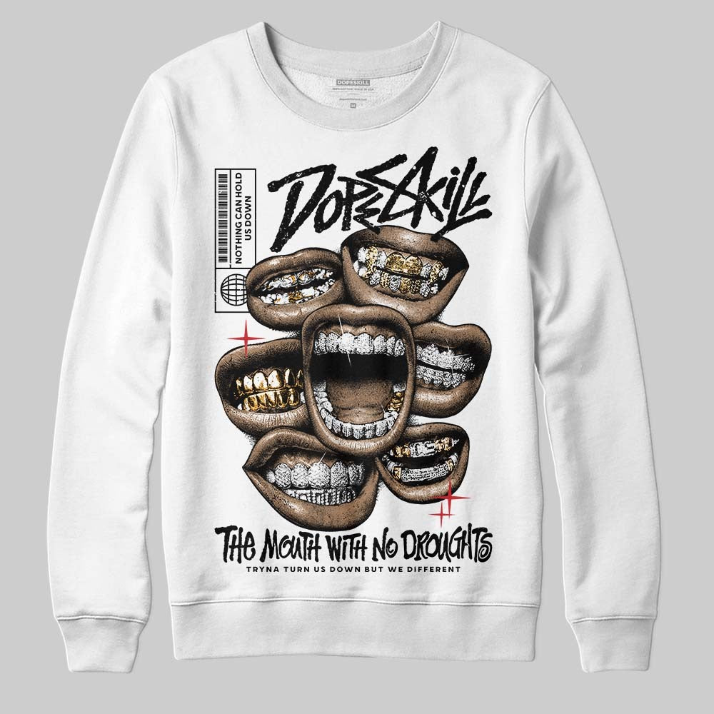 Black Metallic Reimagined 5s DopeSkill Sweatshirt The Mouth With No Droughts Graphic
