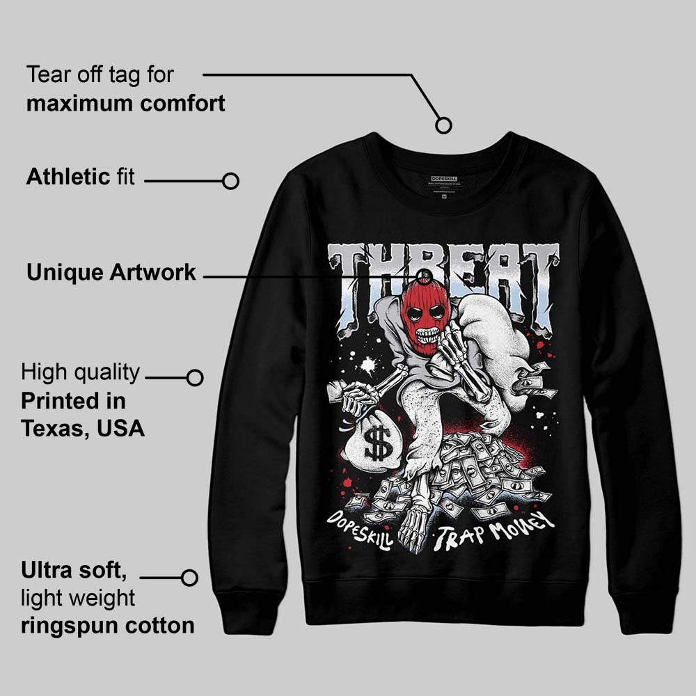 Black Metallic Reimagined 5s DopeSkill Sweatshirt Threat Graphic