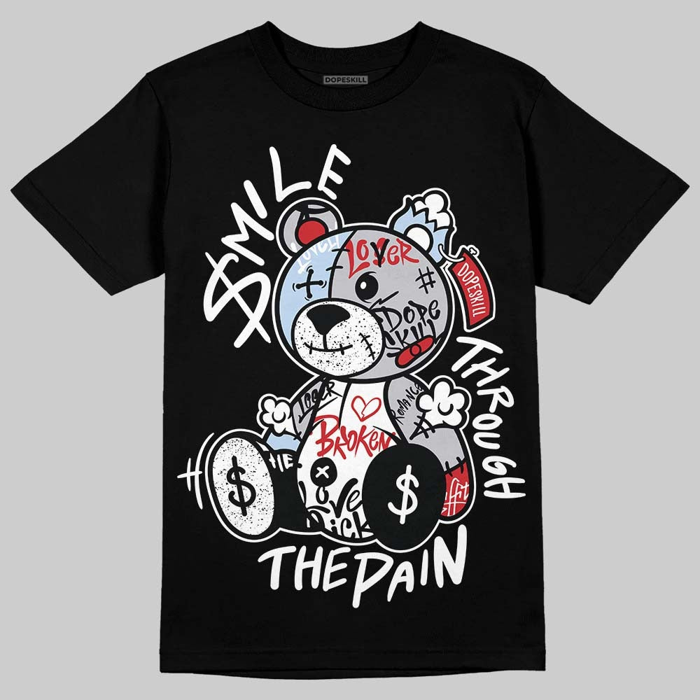 Black Metallic Reimagined 5s DopeSkill T-Shirt Smile Through The Pain Graphic