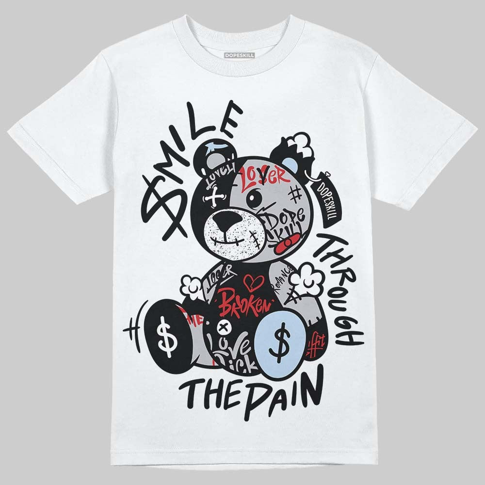 Black Metallic Reimagined 5s DopeSkill T-Shirt Smile Through The Pain Graphic