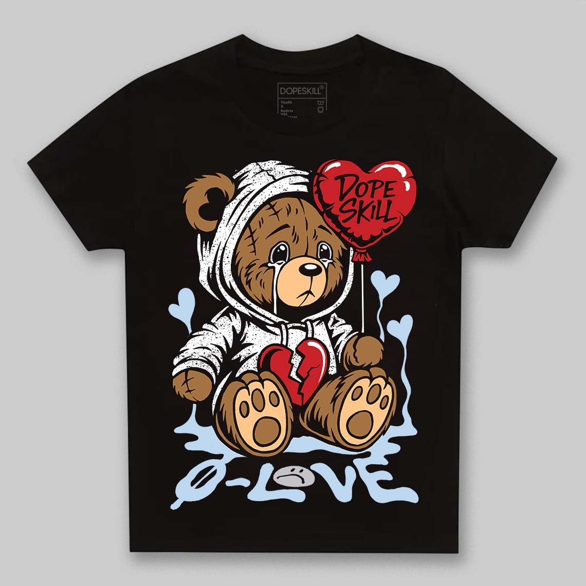 Black Metallic Reimagined 5s DopeSkill Toddler Kids T-shirt Broken Bear Graphic