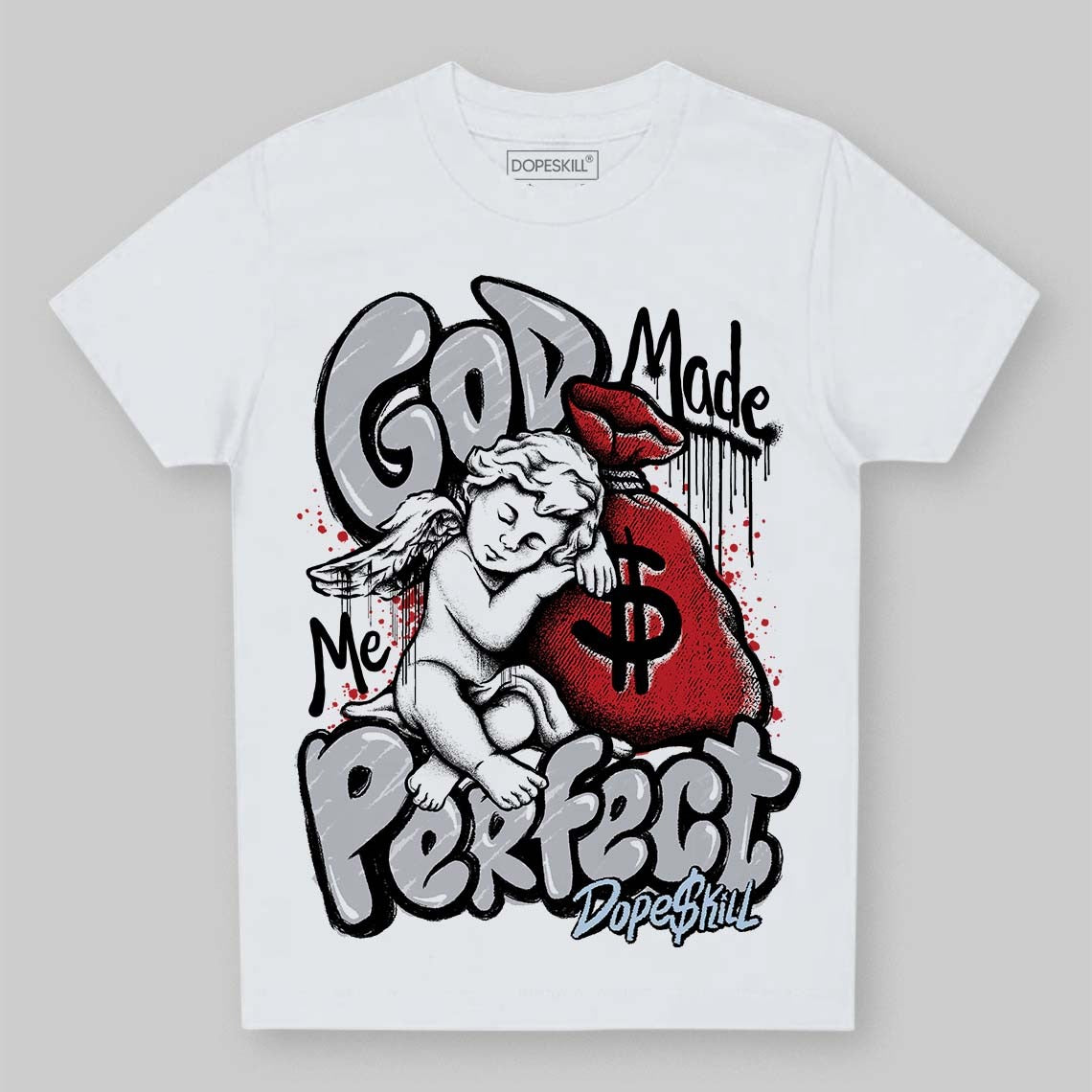 Black Metallic Reimagined 5s DopeSkill Toddler Kids T-shirt God Made Me Perfect Graphic