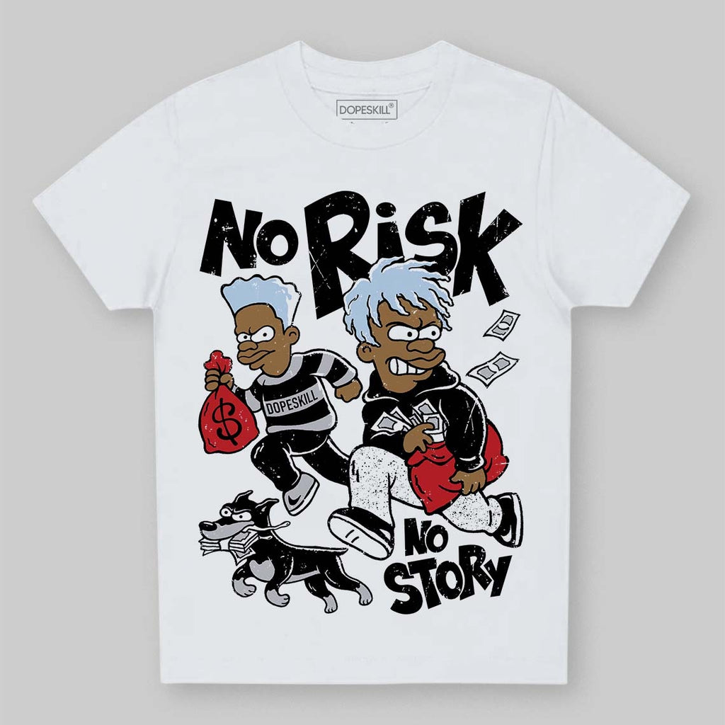 Black Metallic Reimagined 5s DopeSkill Toddler Kids T-shirt No Risk No Story Graphic