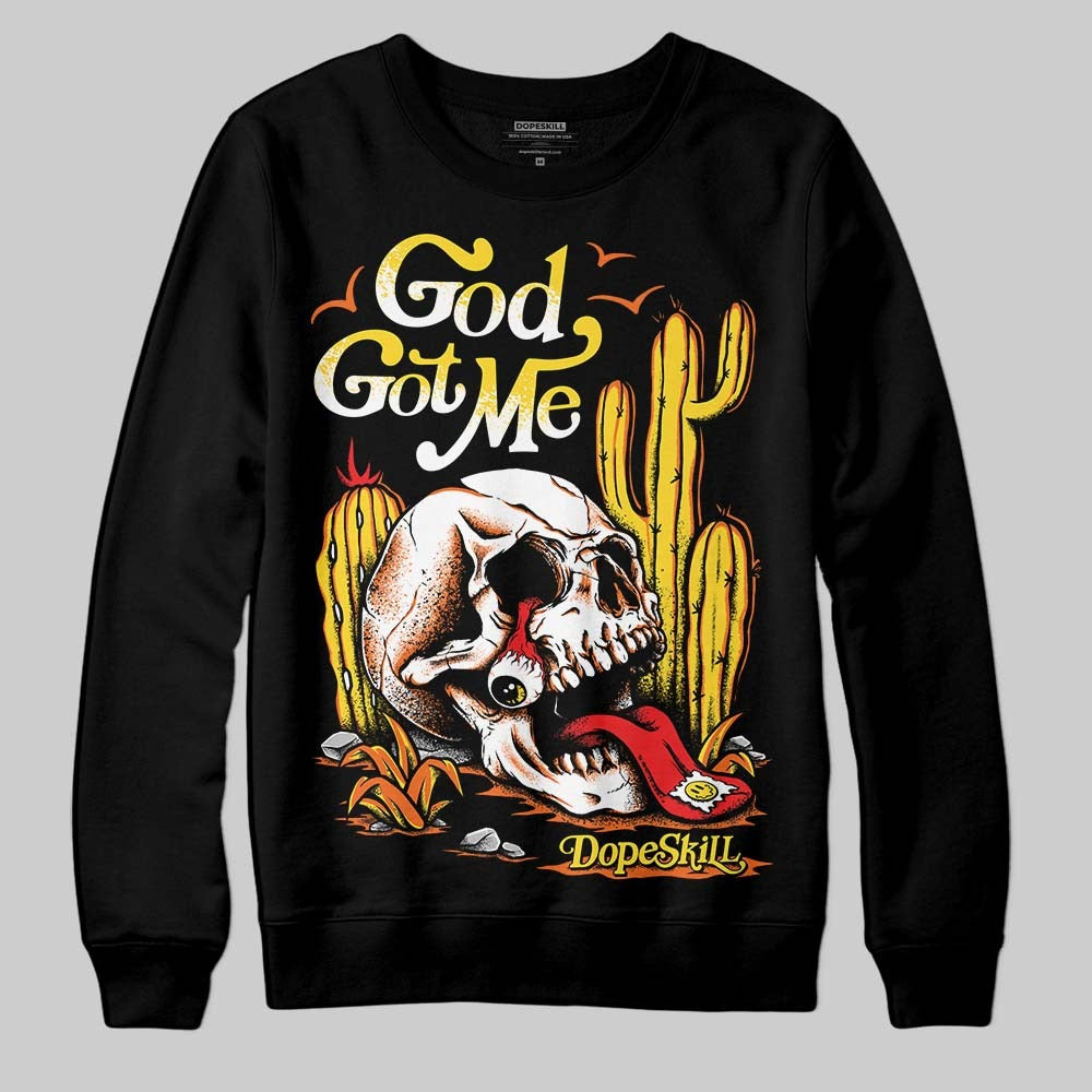 Black Tour Yellow AJ 4 Thunder DopeSkill Sweatshirt God Got Me Graphic