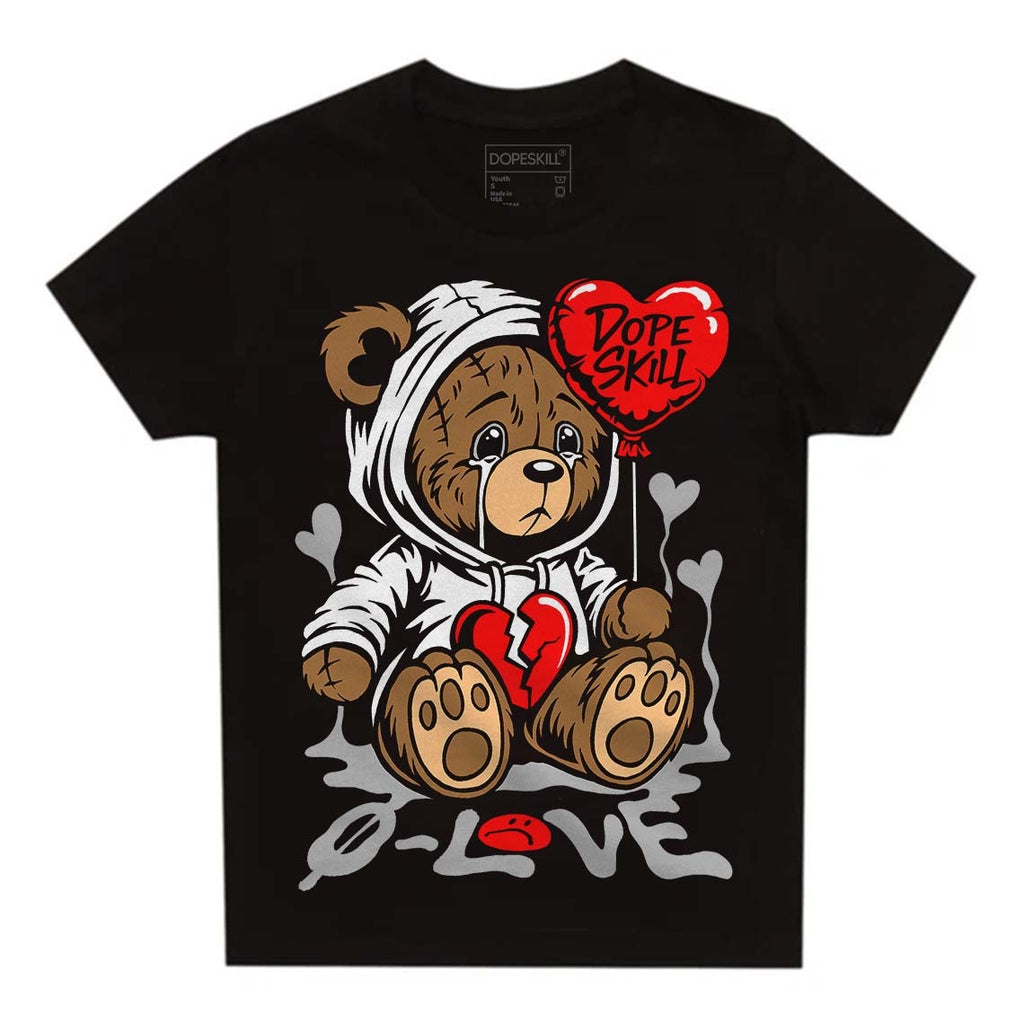 Black and White Collection DopeSkill Toddler Kids T-shirt Broken Bear Graphic