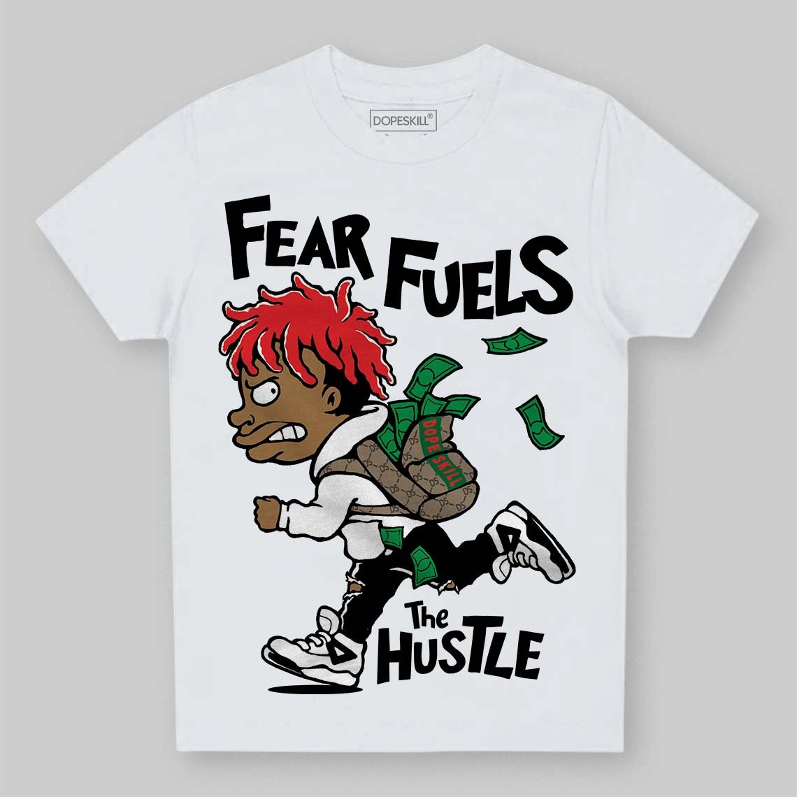 Black and White Collection DopeSkill Toddler Kids T-shirt Fear Fuels The Hustle Graphic