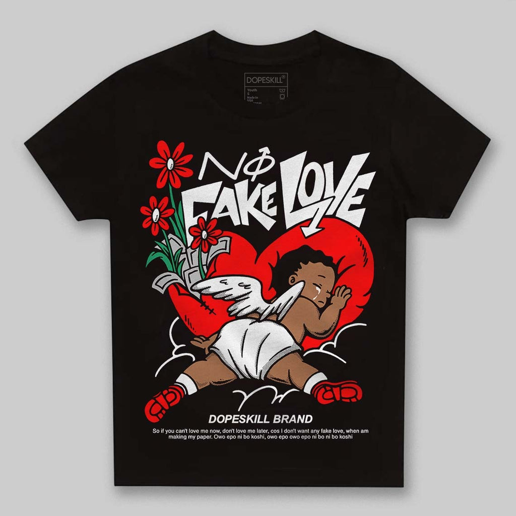 Black and White Collection DopeSkill Toddler Kids T-shirt No Fake Love Graphic