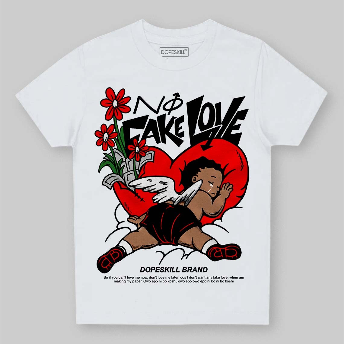 Black and White Collection DopeSkill Toddler Kids T-shirt No Fake Love Graphic