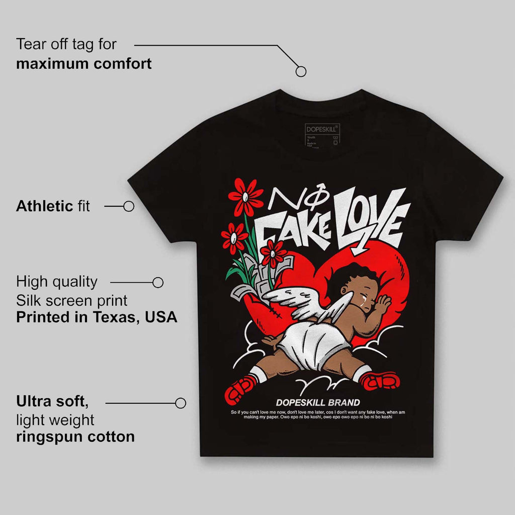 Black and White Collection DopeSkill Toddler Kids T-shirt No Fake Love Graphic