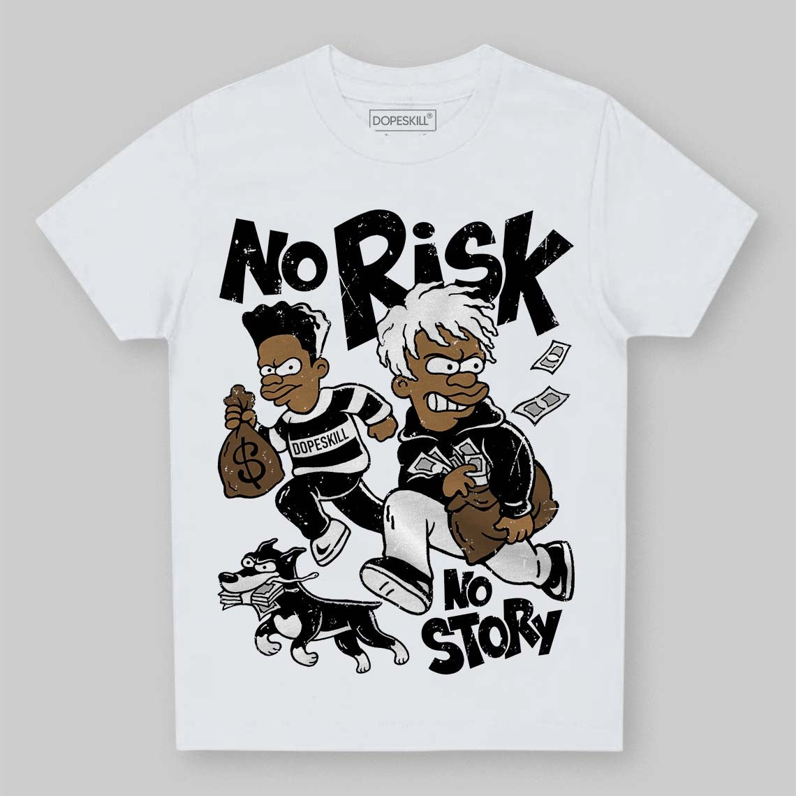 Black and White Collection DopeSkill Toddler Kids T-shirt No Risk No Story Graphic