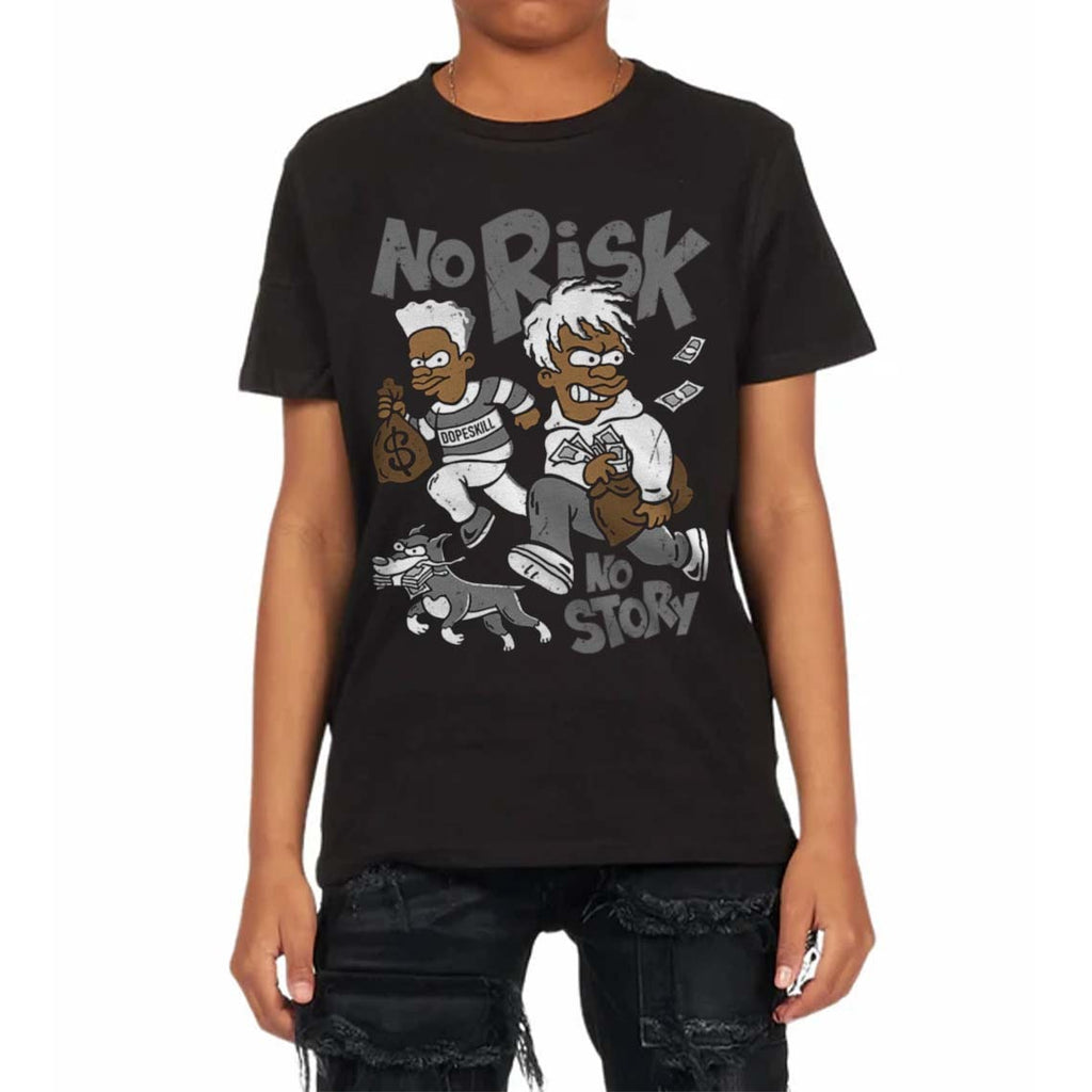 Black and White Collection DopeSkill Toddler Kids T-shirt No Risk No Story Graphic
