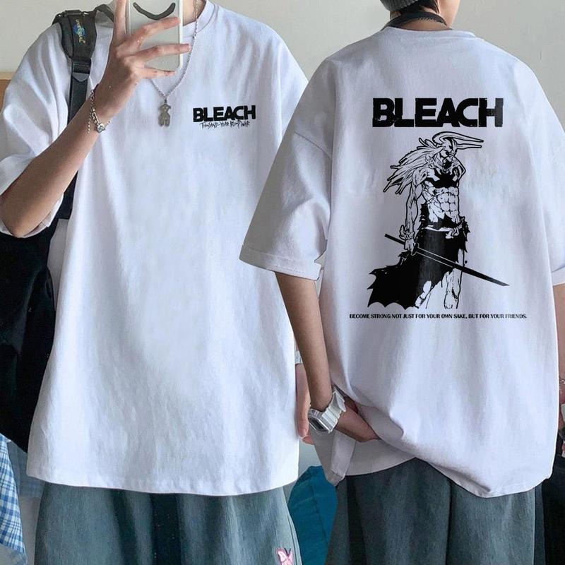 Bleach Ichigo Kurosaki Shirt | Become Strong For Your Friends Shirt | Reversible Ichigo Kurosaki T-Shirt | Bleach Anime Merchandise | Double-Sided Graphic Tee for Fans