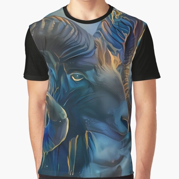 Blue Mouflon Graphic T Shirt