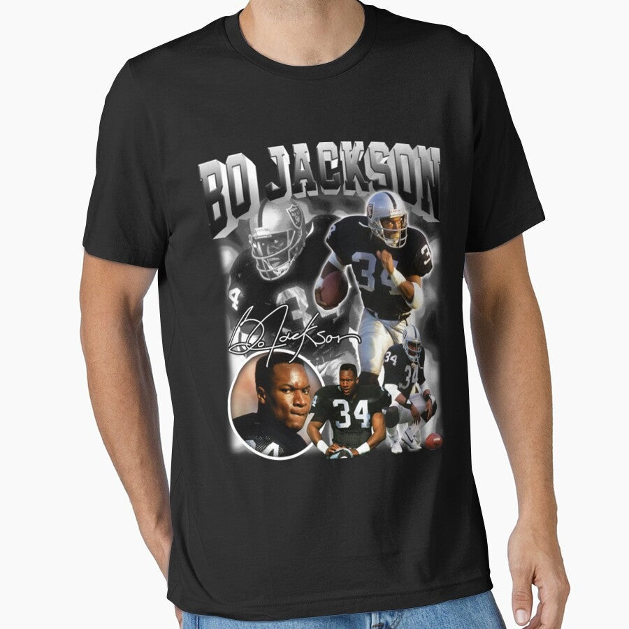 Bo Jackson Bo Knows Signature Vintage Legend Baseball Football Bootleg Rap Graphic Style Essential T-Shirt