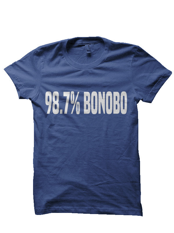 98.7% Bonobo Ape Atheism Navy Blue T-Shirt