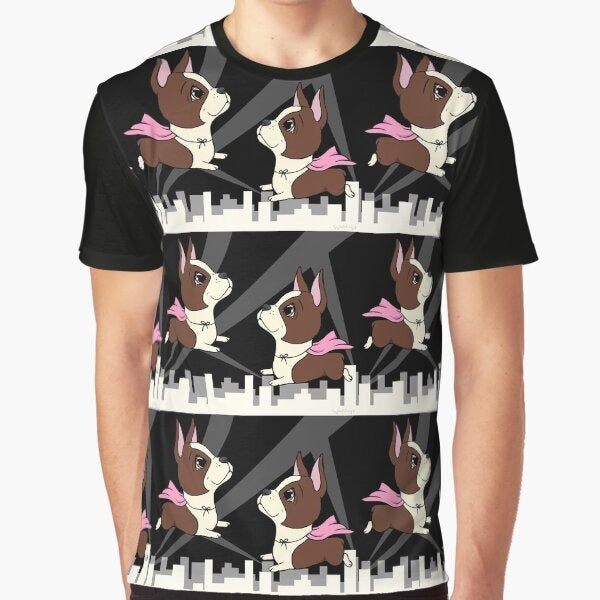 Boston Superhero Terrier Graphic T-Shirt
