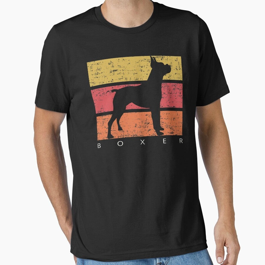 Boxer Retro Vintage Design Distressed Essential T Shirt