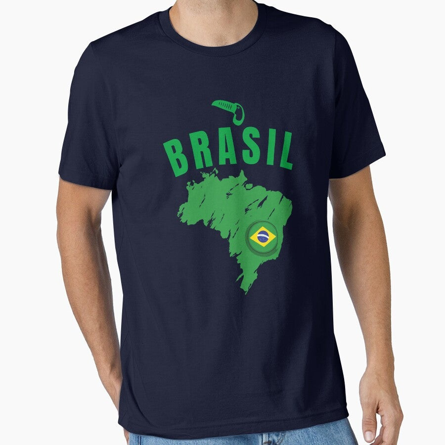 Brazil Seleção World Champions Soccer Football Style Map Essential T-Shirt