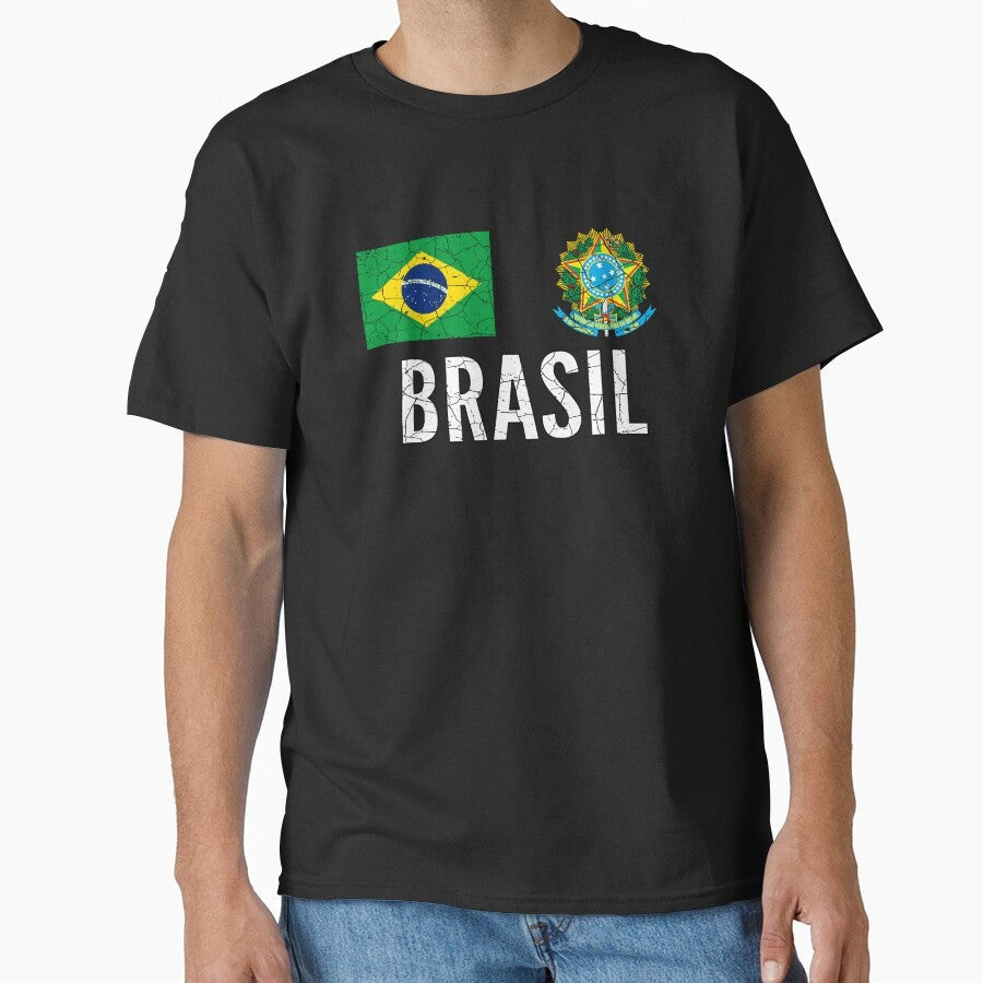 Brazil World Soccer Cup Jersey World Football Cup 2018 Vintage Distressed Classic T-Shirt