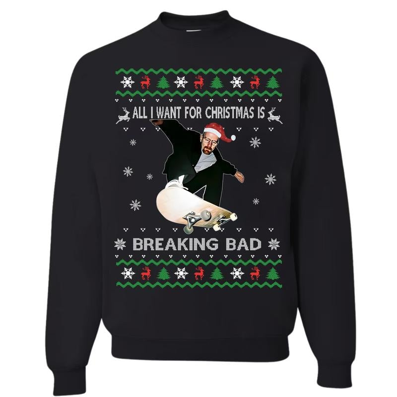 Breaking Bad  Christmas Ugly Sweatshirt - Walter White Rock Merch, Deftones Tee, Perfect Gift for Fans  Cool Graphic Shirt