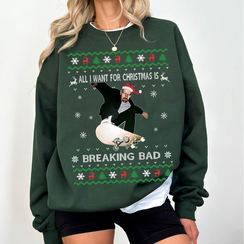 Breaking Bad  Christmas Ugly Sweatshirt - Walter White Rock Merch, Deftones Tee, Perfect Gift for Fans  Cool Graphic Shirt