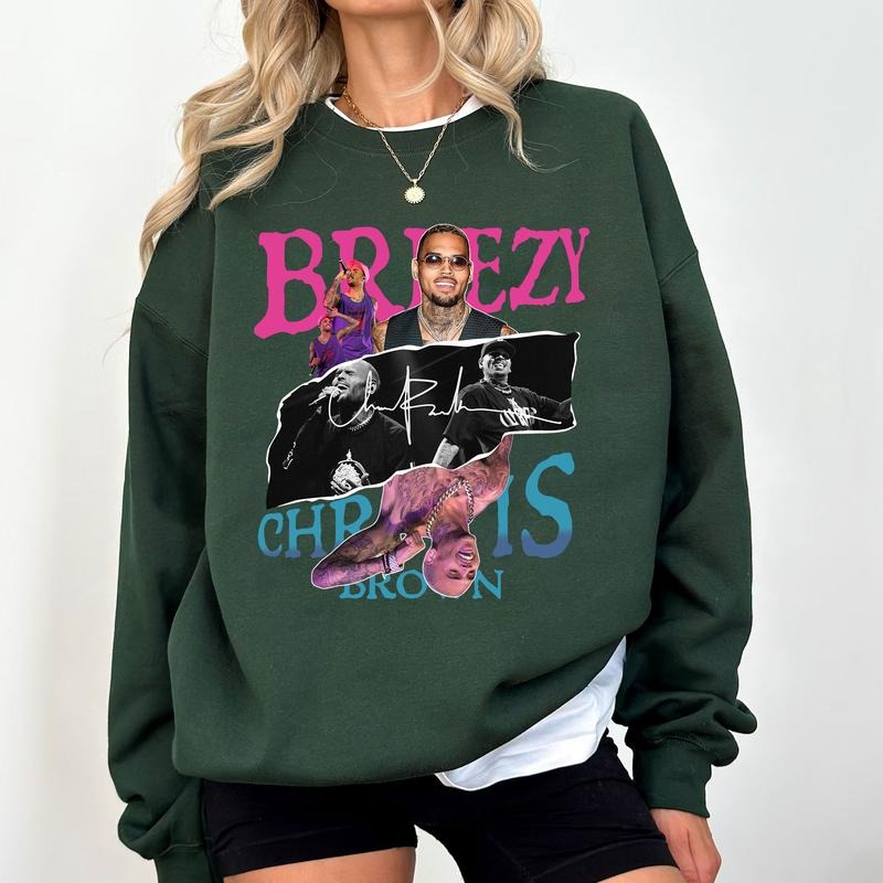 Breezy Chriss Brownn Vintage Colorful T-shirt, Hiphop Singer Sweatshirt Hoodies