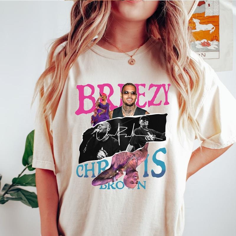 Breezy Chriss Brownn Vintage Colorful T-shirt, Hiphop Singer Sweatshirt Hoodies style 001