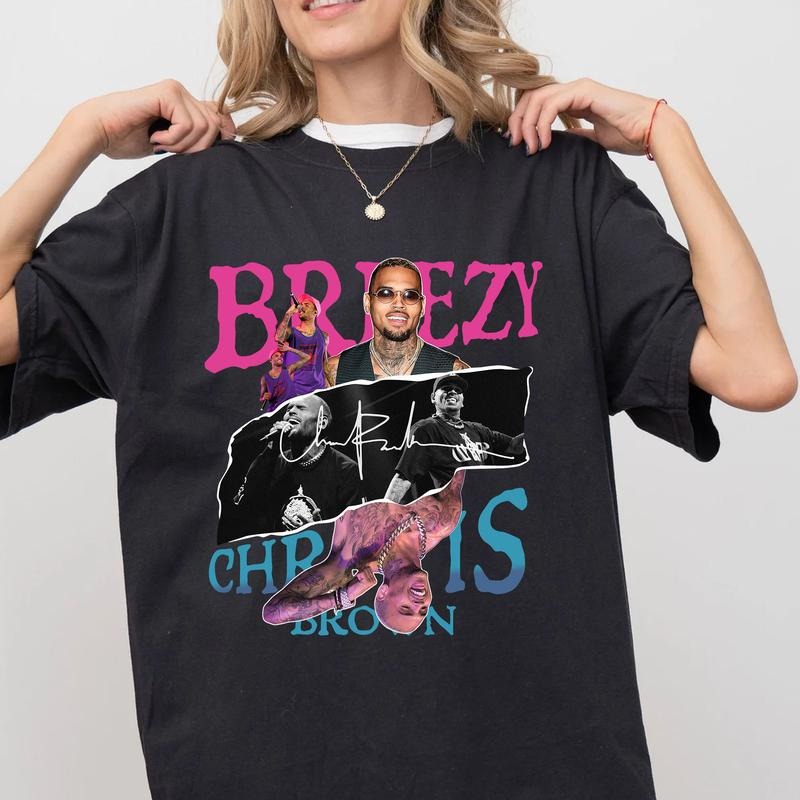 Breezy Chriss Brownn Vintage Colorful T-shirt, Hiphop Singer Sweatshirt Hoodies style 001