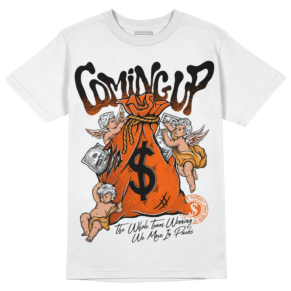 Brilliant Orange 12s DopeSkill T-Shirt Money Bag Coming Up Graphic