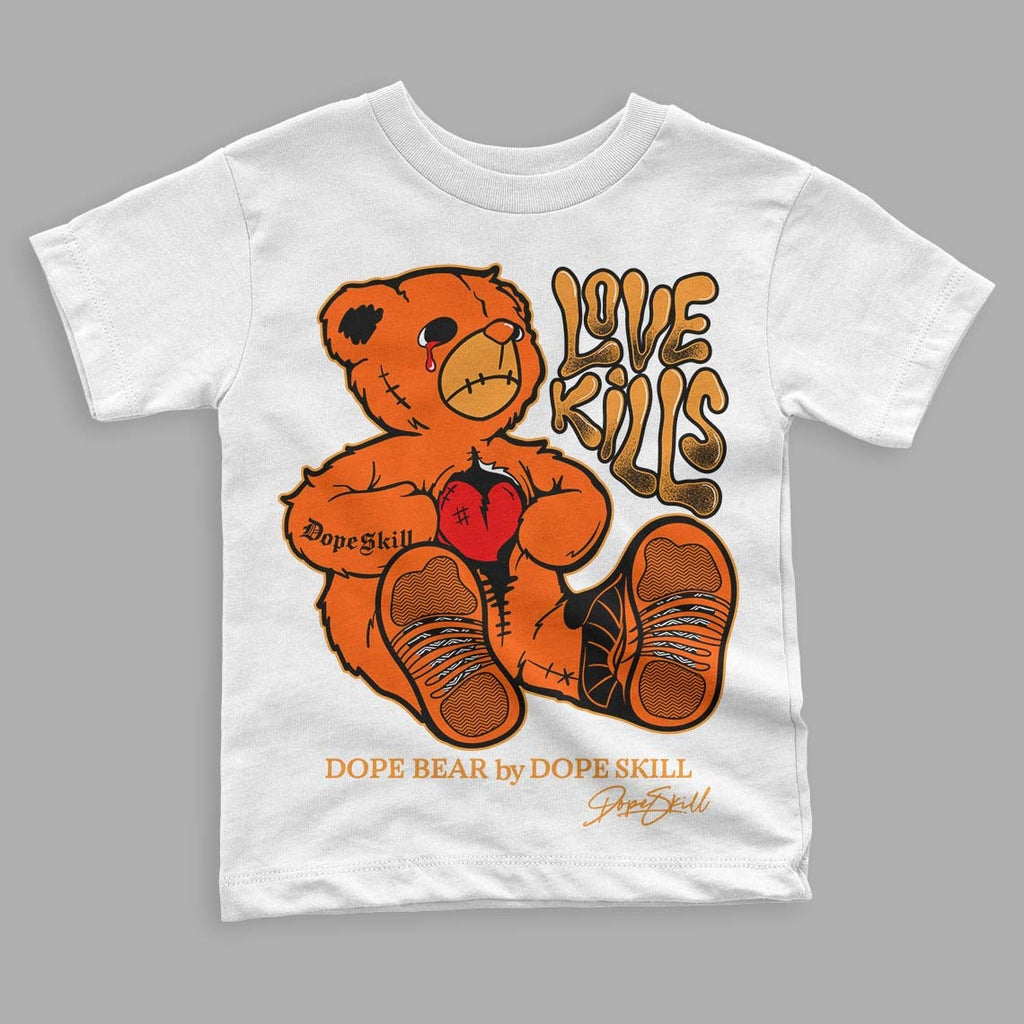Brilliant Orange 12s DopeSkill Toddler Kids T-shirt Love Kills Graphic