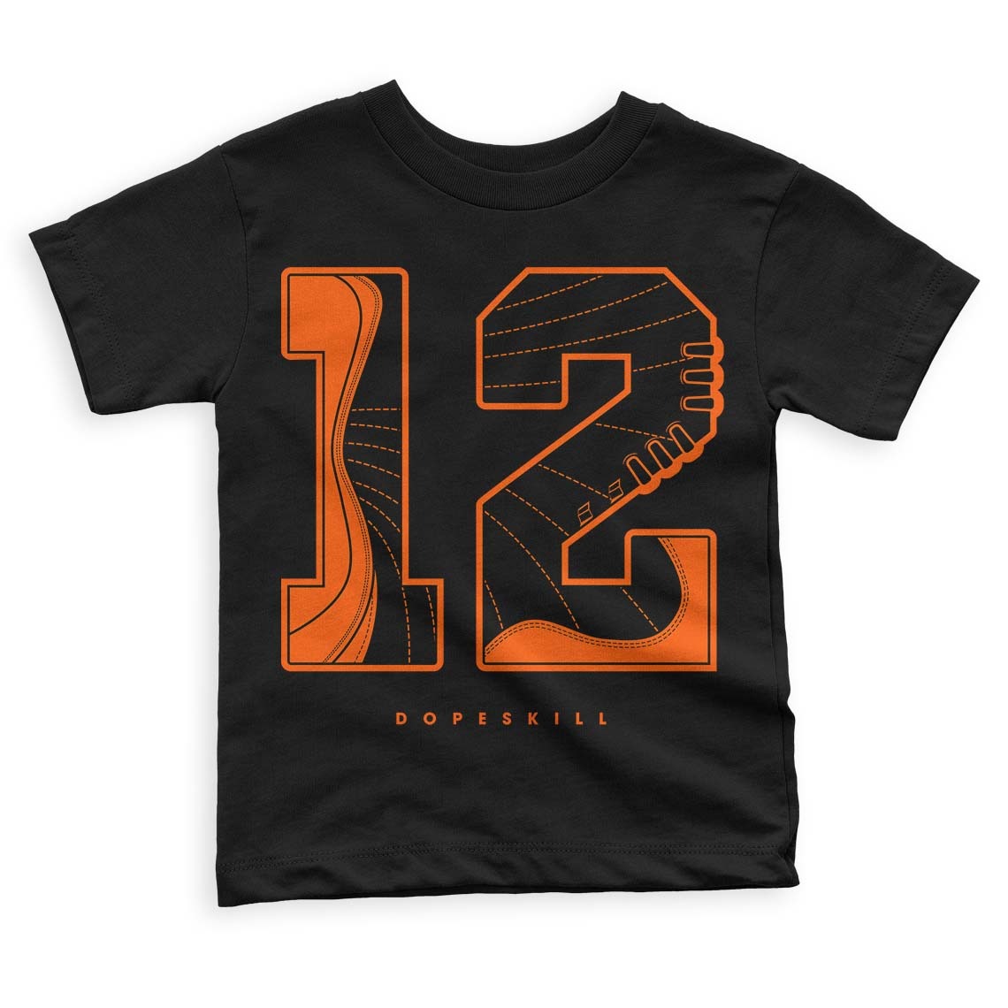 Brilliant Orange 12s DopeSkill Toddler Kids T-shirt No.12 Graphic