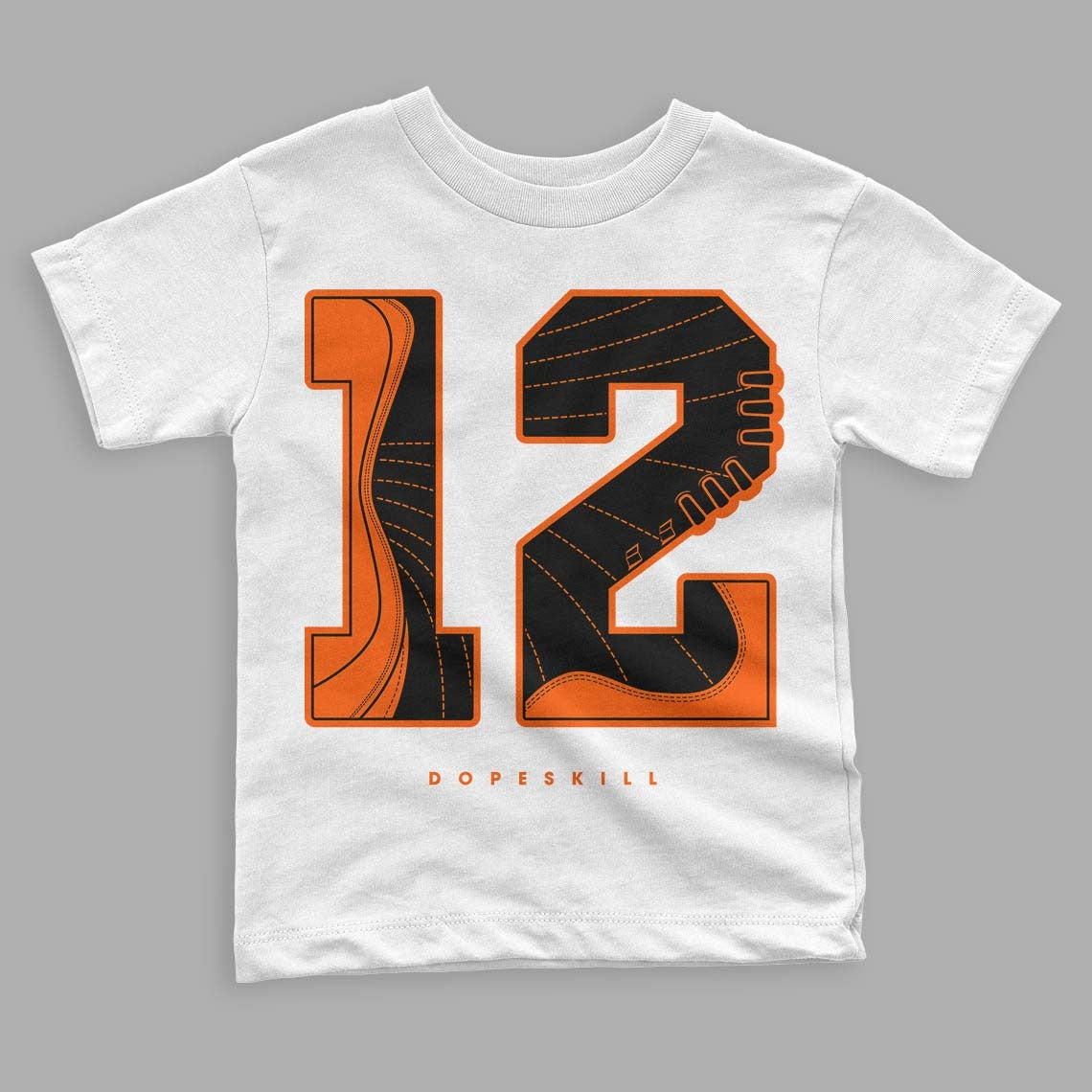 Brilliant Orange 12s DopeSkill Toddler Kids T-shirt No.12 Graphic