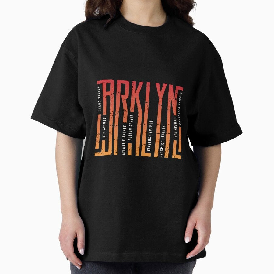 Brooklyn Calligraphic Oversized T Shirt