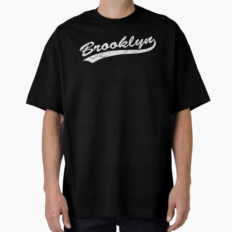 Brooklyn vintage NY retro distressed design Oversized T-Shirt