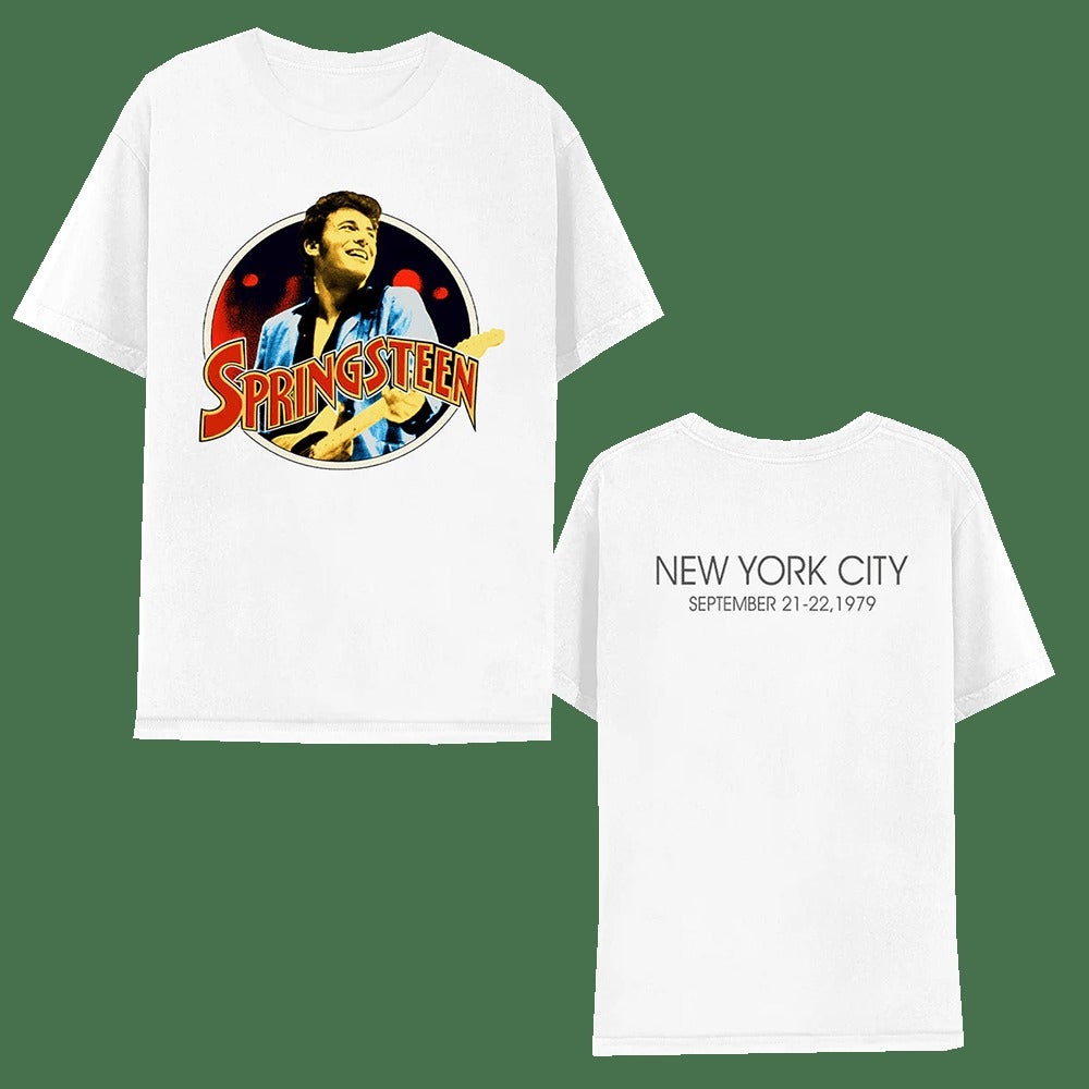 Bruce Springsteen T-Shirt Bruce Springsteen Merch Throwback No Nukes White Tee Music Fans Gifts