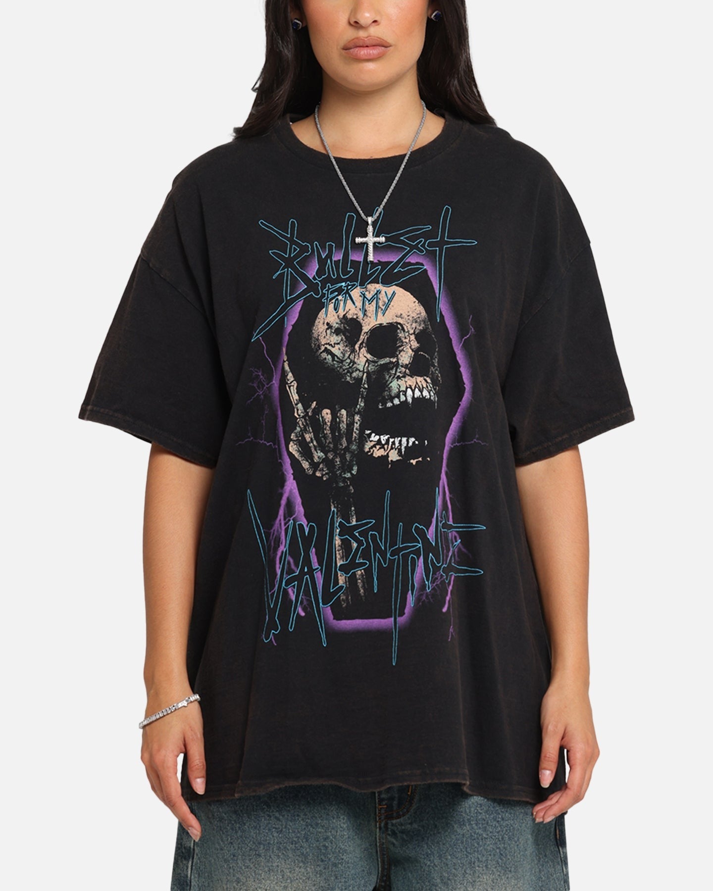 Bullet For My Valentine Metal Skull T-Shirt Black Vintage Style001