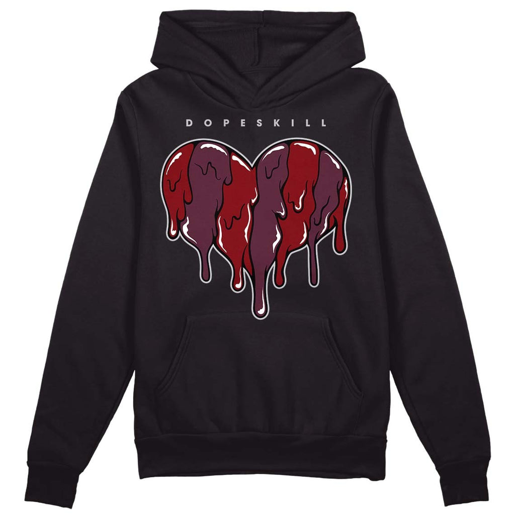 Burgundy 5s DopeSkill Hoodie Sweatshirt Slime Drip Heart Graphic