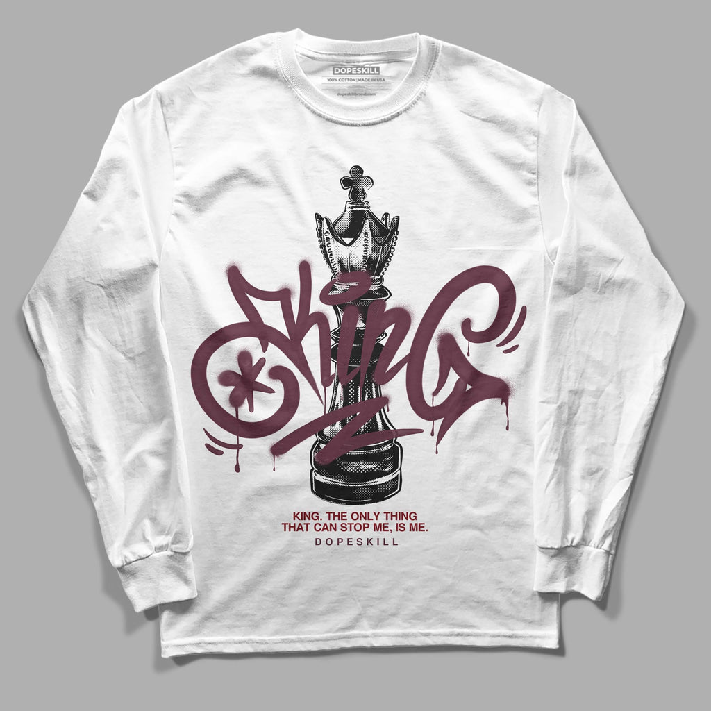 Burgundy 5s DopeSkill Long Sleeve T-Shirt King Chess Graphic