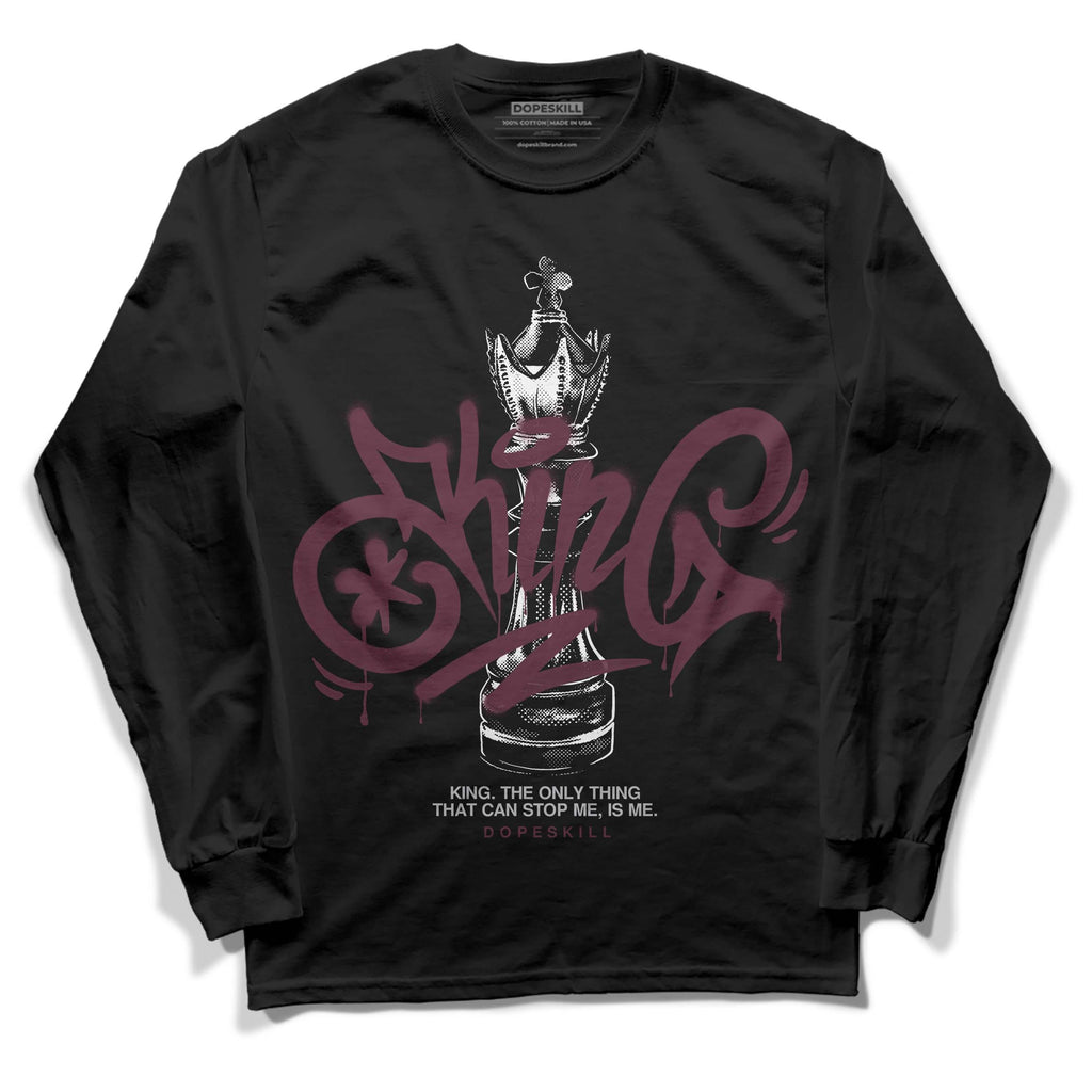 Burgundy 5s DopeSkill Long Sleeve T-Shirt King Chess Graphic