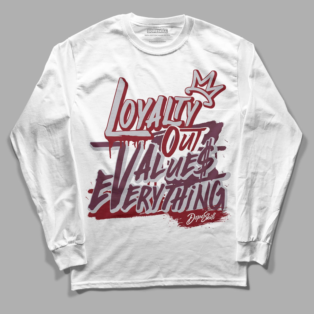 Burgundy 5s DopeSkill Long Sleeve T-Shirt LOVE Graphic