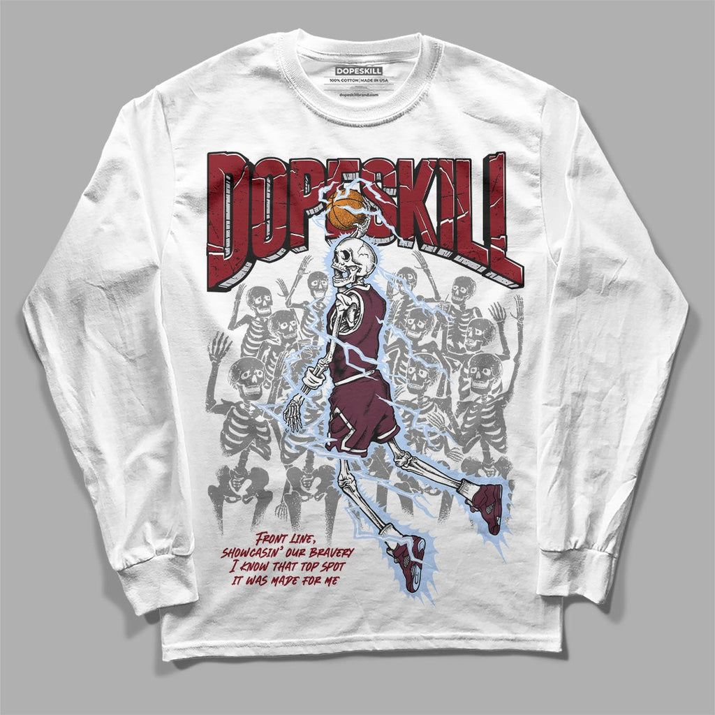 Burgundy 5s DopeSkill Long Sleeve T-Shirt Thunder Dunk Graphic